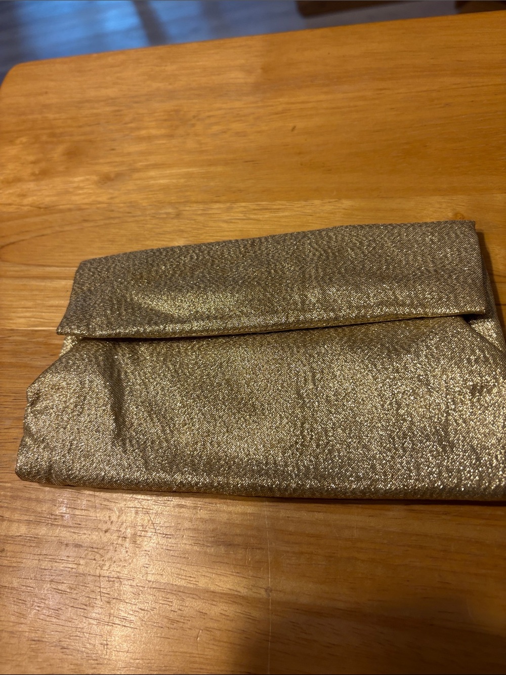 Vintage Buxton Metallic Gold Fold-Over Wristlet Clutch